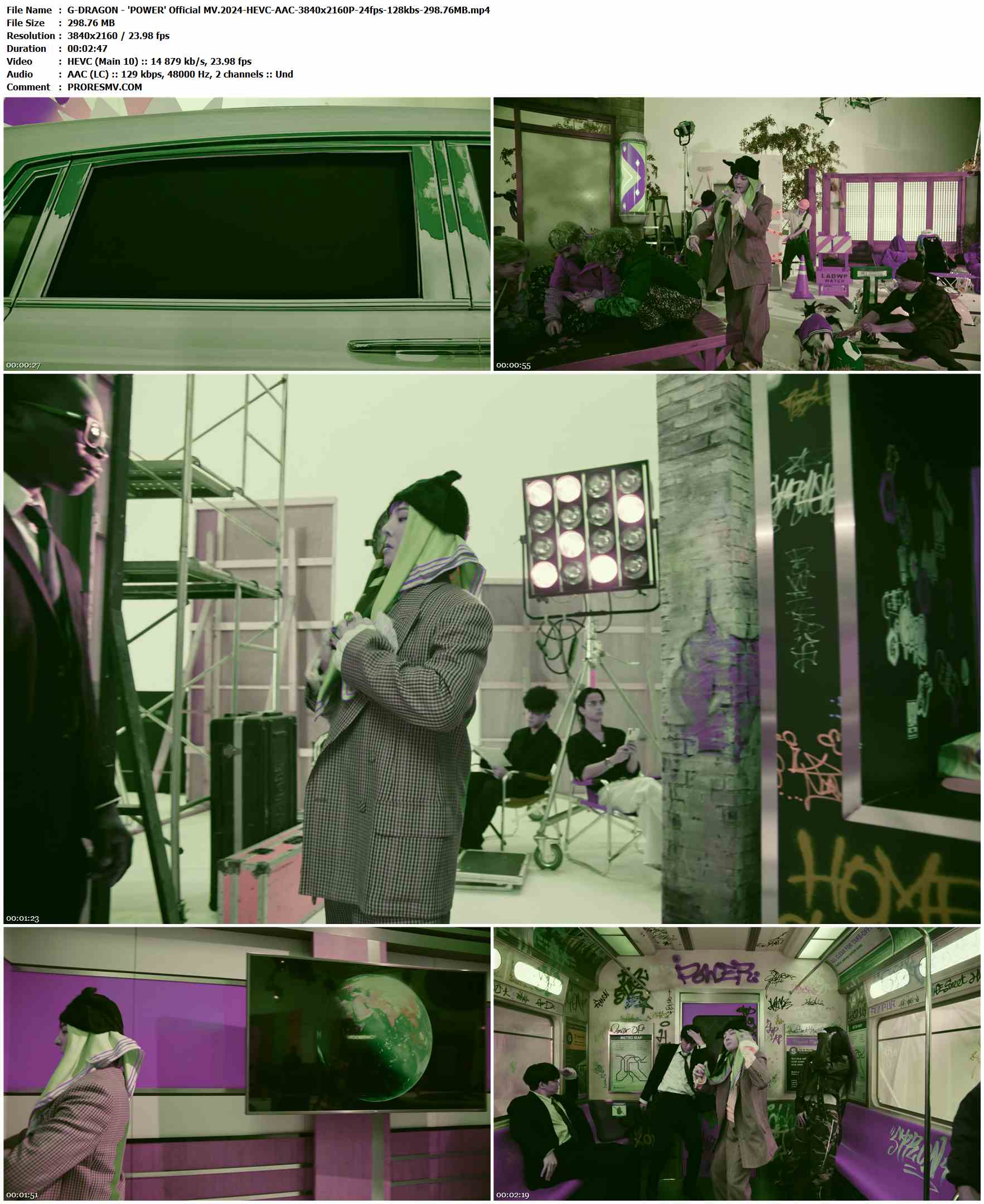 G-DRAGON - 'POWER' Official MV.2024-HEVC-AAC-3840x2160P-24fps-128kbs-298.76MB官方MV_高清MV